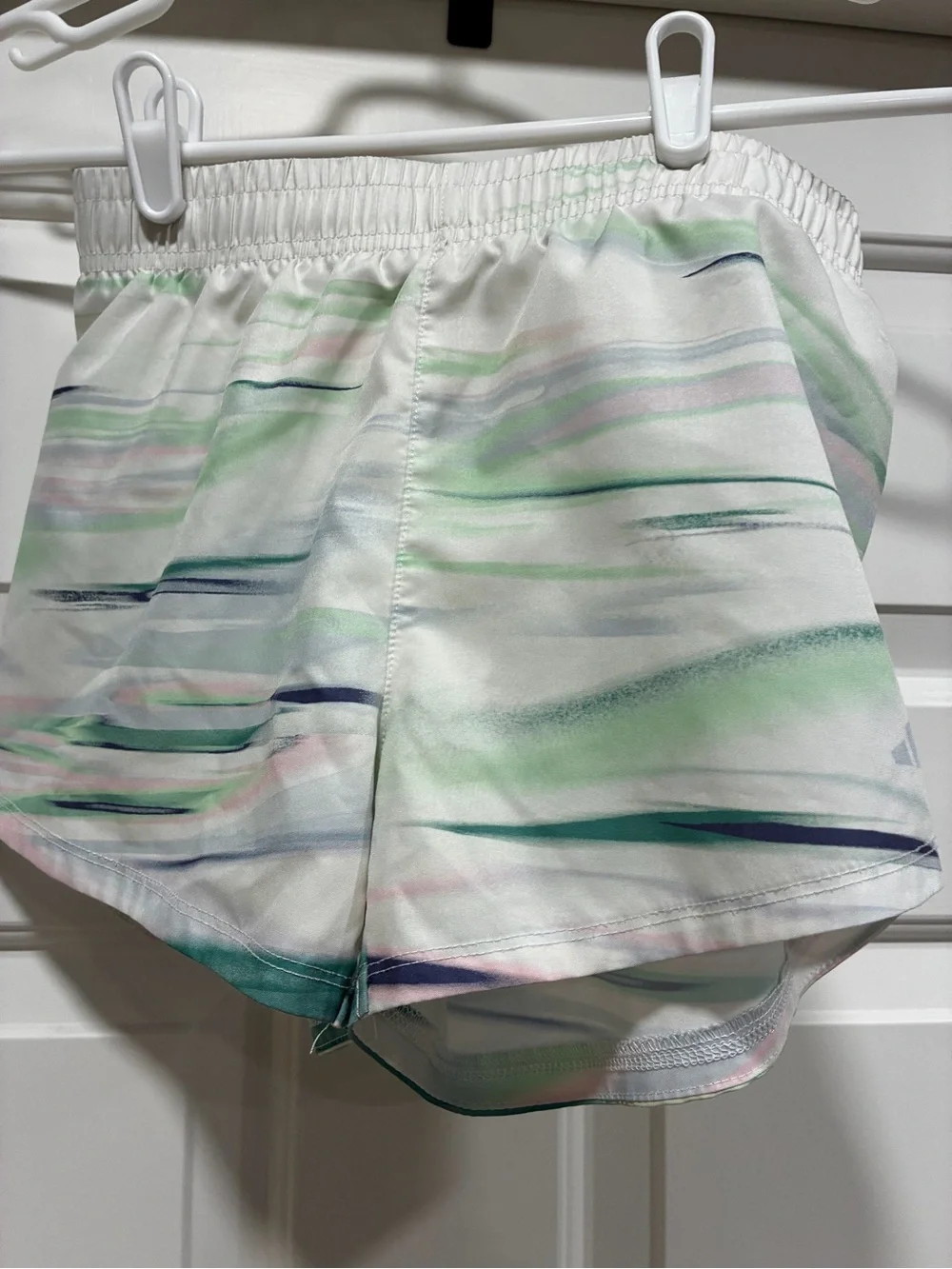 adidas White Elastic Waist Athletic Shorts